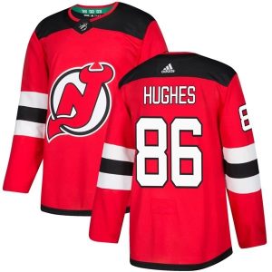 Kinder New Jersey Devils Eishockey Trikot Jack Hughes #86 Rot Authentic